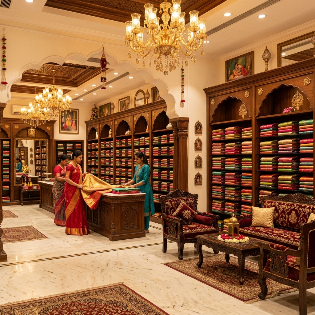 Inside Balaji Vastra Bhandar Showroom
